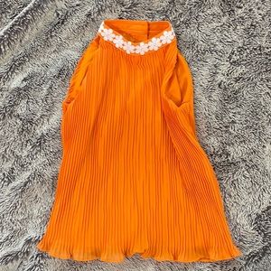 Janie and Jack Orange Tank with Floral Detail - SIZE 6